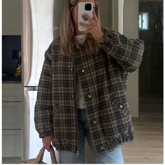 Sezane Jackets & Blazers - Sezane Plaid Bomber Richie jacket